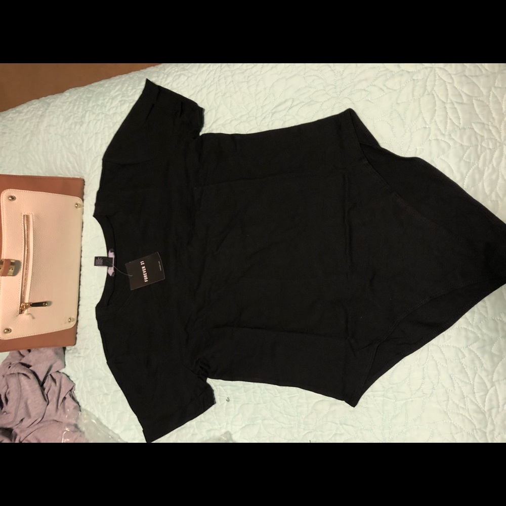 Black/gray short sleeve body suit Forever 21